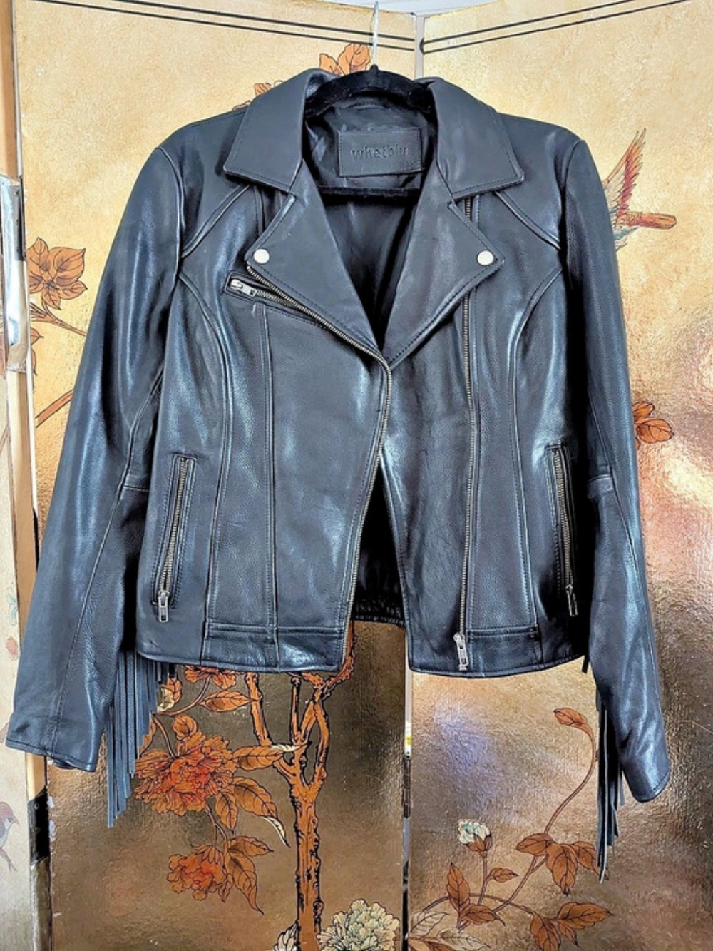 Black Fringe Leather Jacket